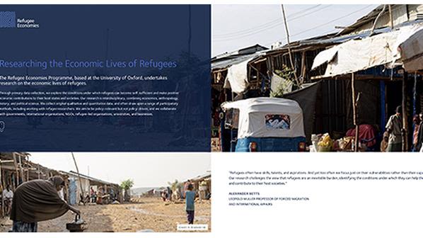 The new-look home page of the Refugee Economies Programme's website