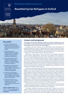 Research in Brief: Resettled Syrian Refugees in Oxford